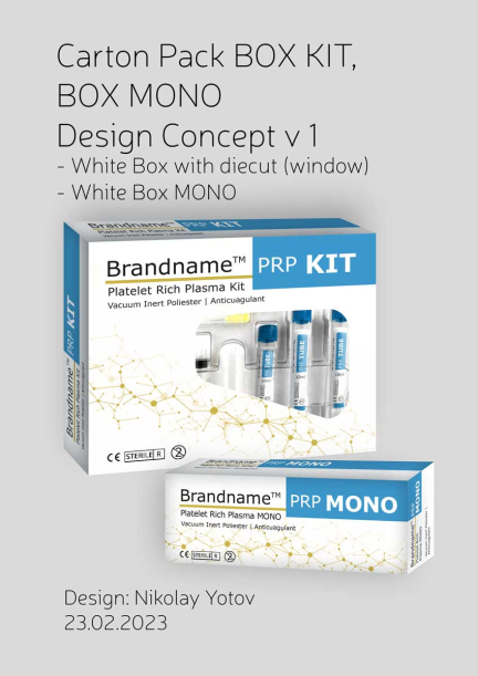 Design Concept of PRP KIT, for medical procedure, Box, package