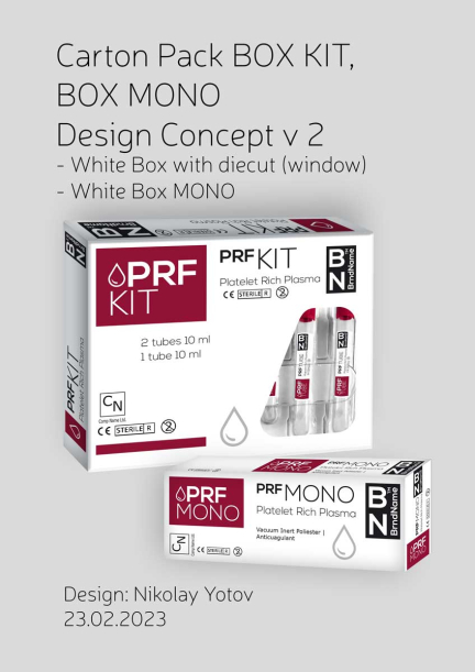 Design Concept of PRF KIT, for medical procedure, Box, package